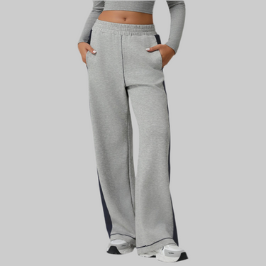 Contrast Color Yoga Sports Wide Leg Pants High Waist Loose Sports Casual Trousers Flab Hiding Slimming Workout Pants - Modestly Vogue